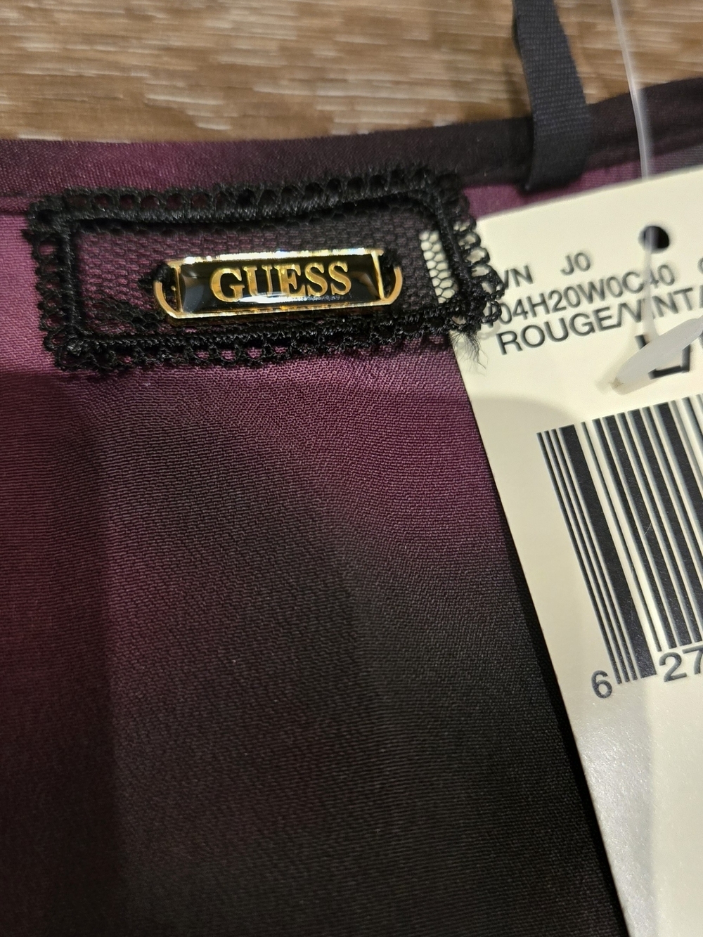 NWT Guess "Rouge Vintage Wine" Sleeveless Peplum Top - Picture 6 of 6